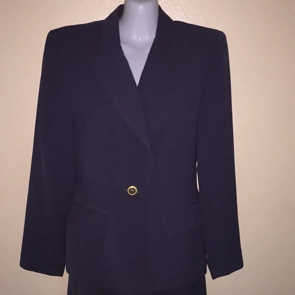 Two Piece Charcoal Grey Power Suit Size 10 and 6